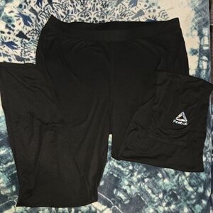 Women's Size 2x Reebok Black Performance Thermal Leggings with Logo